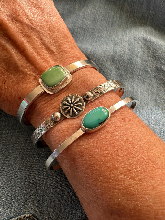 Sterling Silver Cuff Bracelets, Size Small Medium