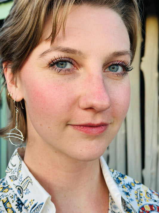 Go With the Flow Earrings, Hammered Argentium Silver Dangle Earrings