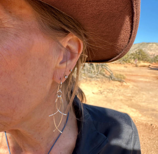Waterfall Earrings, Argentium Silver Dangle Earrings