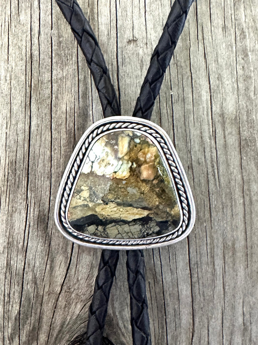 Seven Dwarfs Variscite and Sterling Silver Bolo Tie