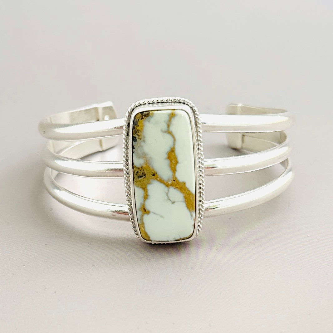 Emerald Basin Variscite & Sterling Silver Cuff, Size 6 3/8"