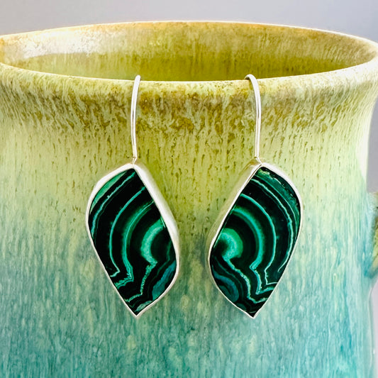 Chrysocolla Malachite Sterling Silver Earrings
