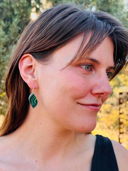 Chrysocolla Malachite Sterling Silver Earrings