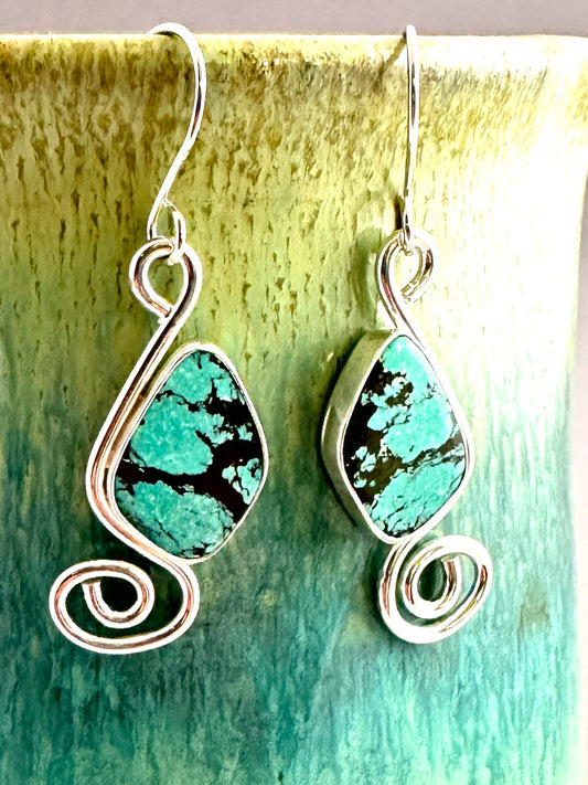 Turquoise and Sterling Silver Earrings