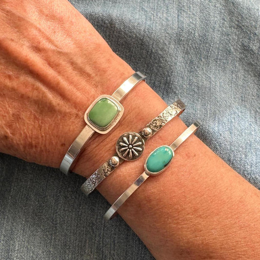Sterling Silver Cuff Bracelets, Size Small Medium