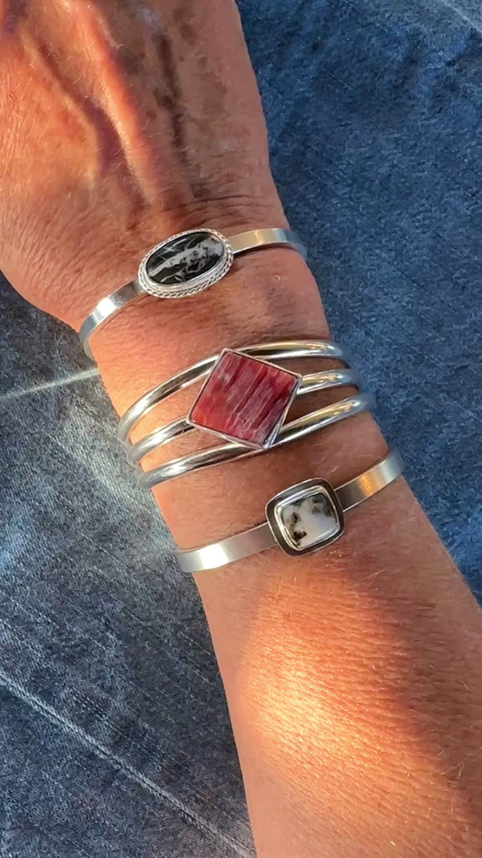 Sterling Silver Cuff Bracelets, Size Small/Medium