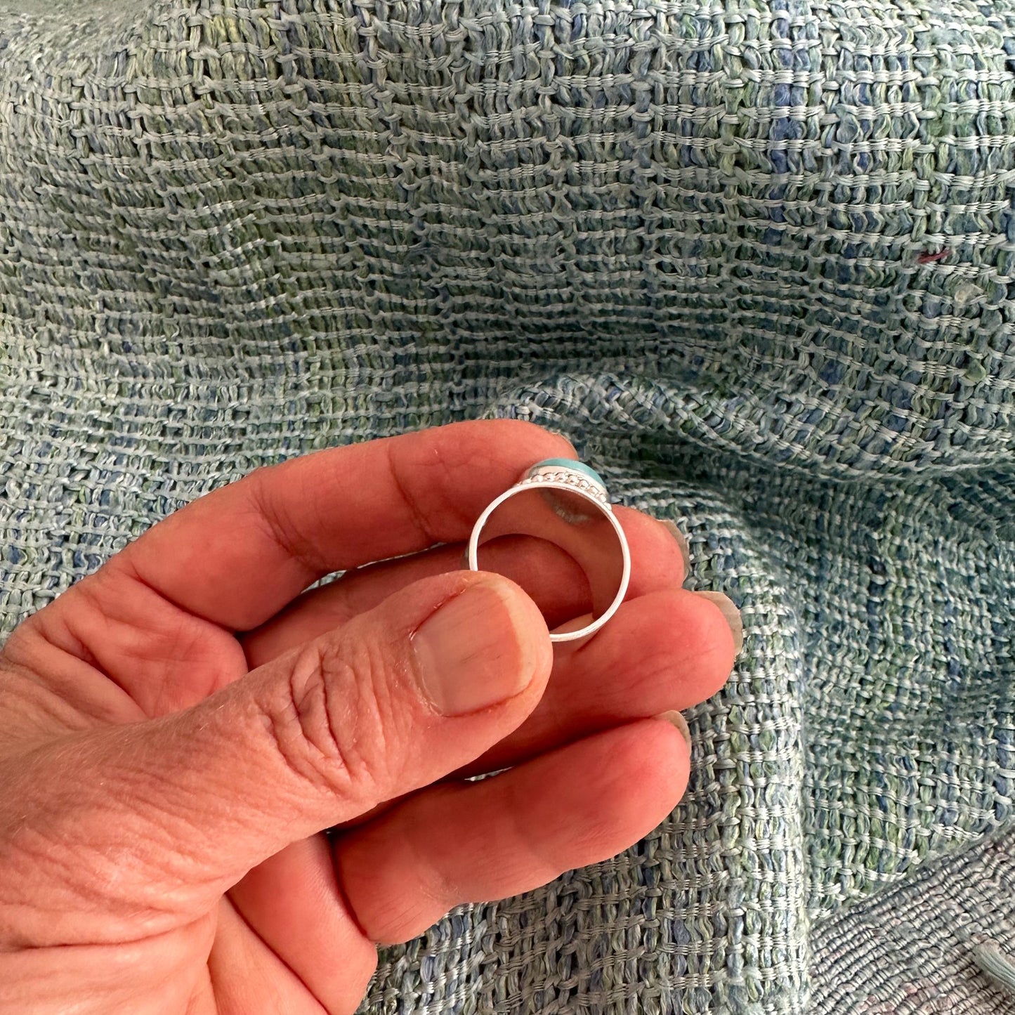 Amazonite Sterling Silver Ring, Size 6.75