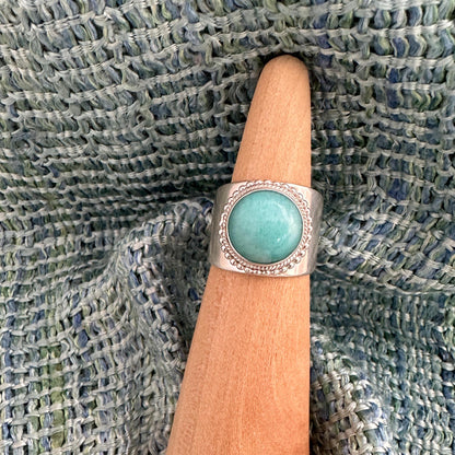 Amazonite Sterling Silver Ring, Size 6.75