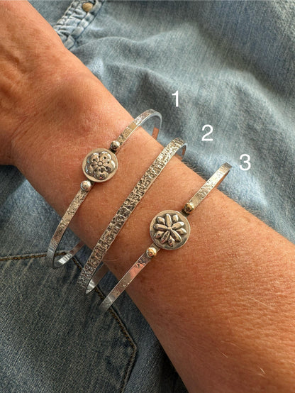 Hammered Sterling Silver Cuffs, Size Large