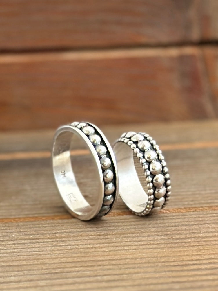 Eternity Wedding Rings, His and Hers Alternative Sterling Silver Wedding Bands