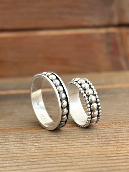 Eternity Wedding Rings, His and Hers Alternative Sterling Silver Wedding Bands