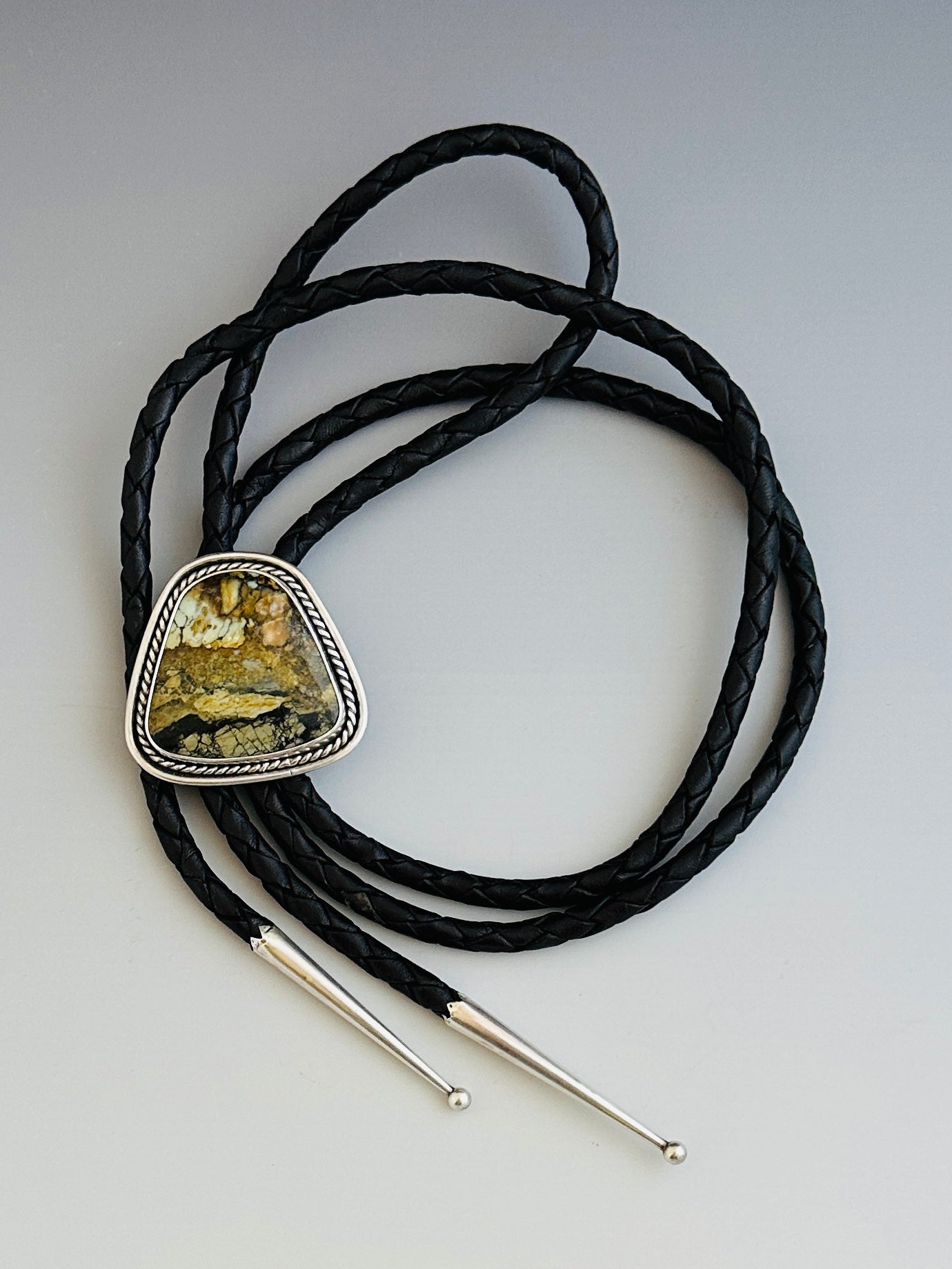 Seven Dwarfs Variscite and Sterling Silver Bolo Tie