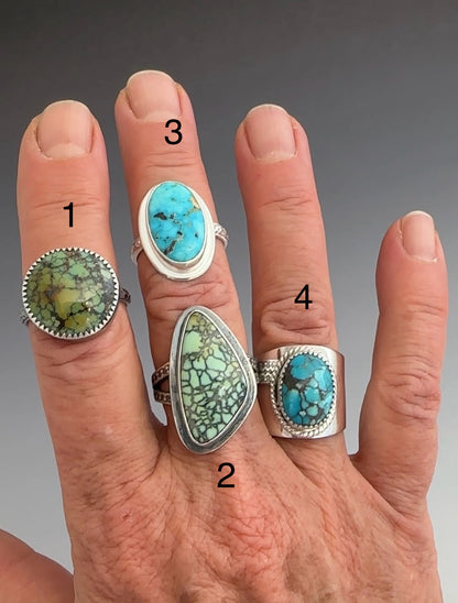 Turquoise and Variscite Sterling Silver Rings