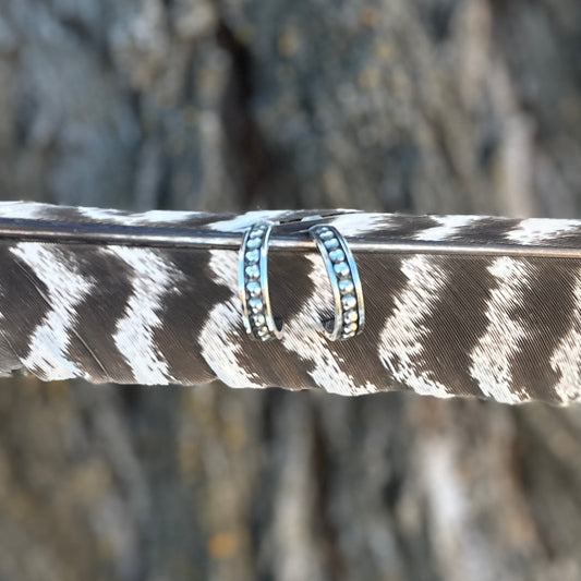 Fused Studded Silver Hoops