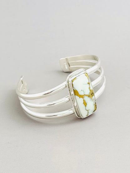 Emerald Basin Variscite & Sterling Silver Cuff, Size 6 3/8"