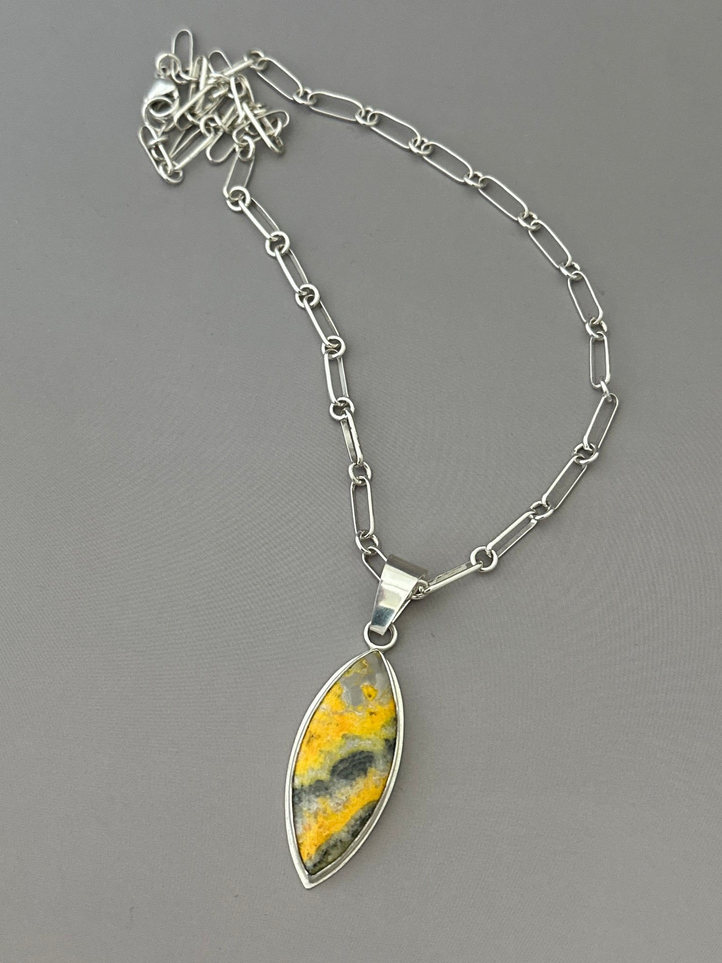 Bumble Bee Stone Sterling Silver Pendant/Necklace