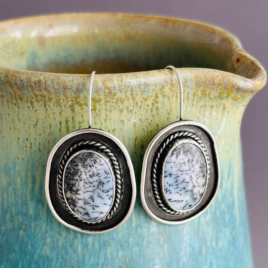 Dendritic Opal Earrings