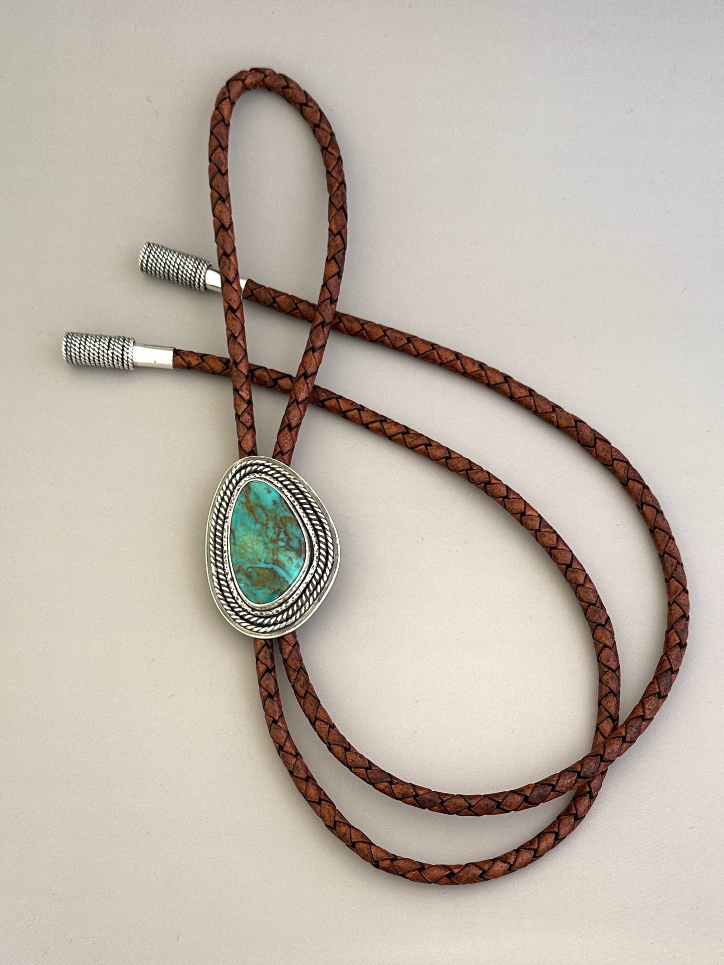 Ceremonial Kingman Turquoise and Sterling Silver Bolo Tie