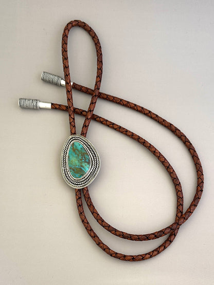 Ceremonial Kingman Turquoise and Sterling Silver Bolo Tie