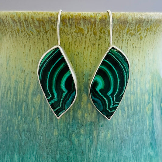 Chrysocolla Malachite Sterling Silver Earrings