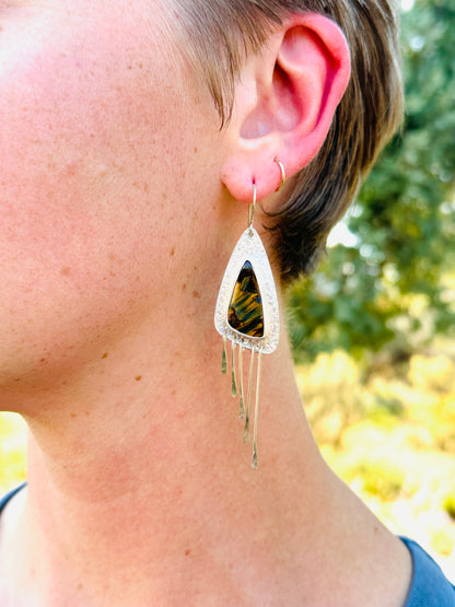 Pietersite Sterling Silver Fringed Earrings