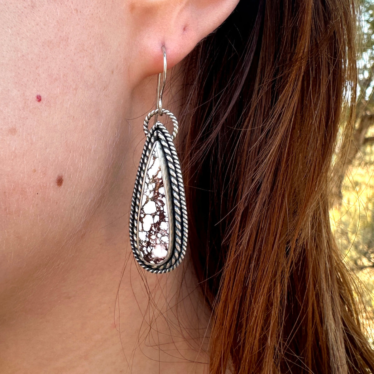 Wild Horse Magnesite and Sterling Drop Earrings