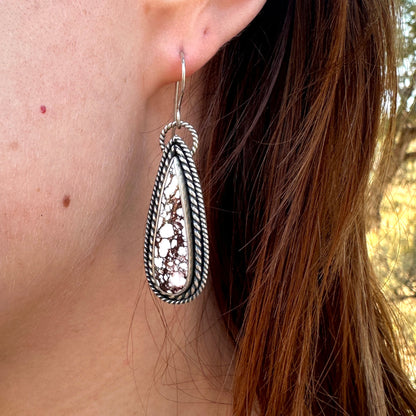 Wild Horse Magnesite and Sterling Drop Earrings