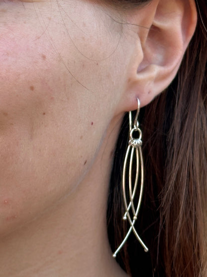 Waterfall Earrings, Argentium Silver Dangle Earrings