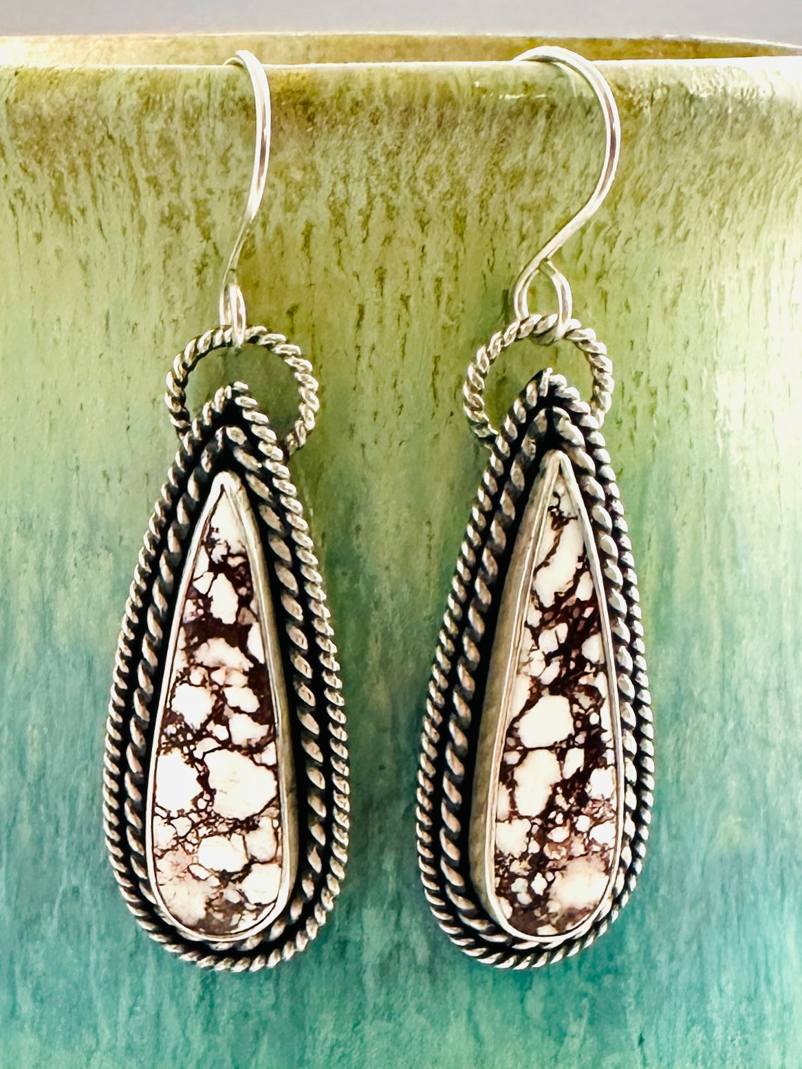 Wild Horse Magnesite and Sterling Drop Earrings