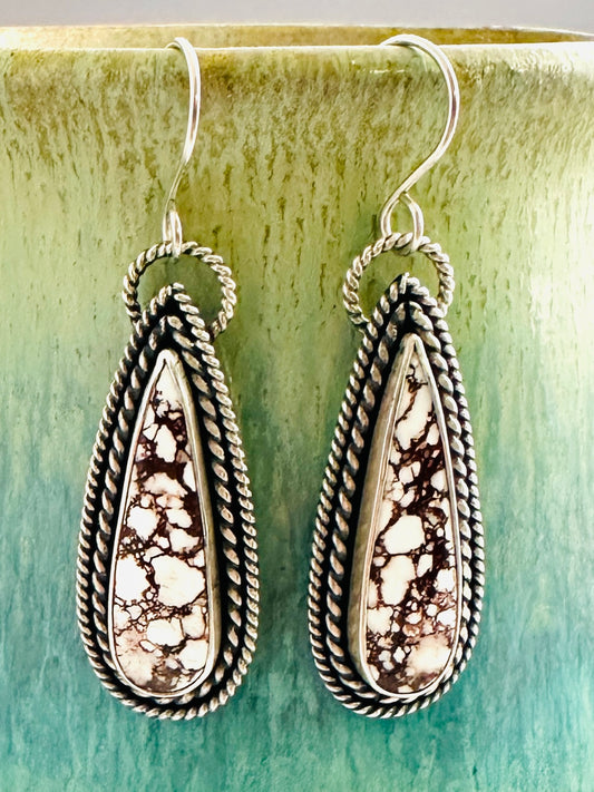Wild Horse Magnesite and Sterling Drop Earrings