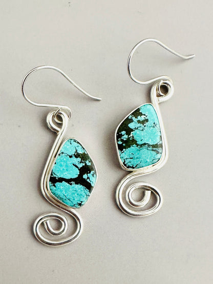 Turquoise and Sterling Silver Earrings