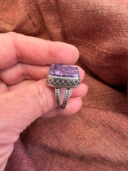 Charoite Statement Ring