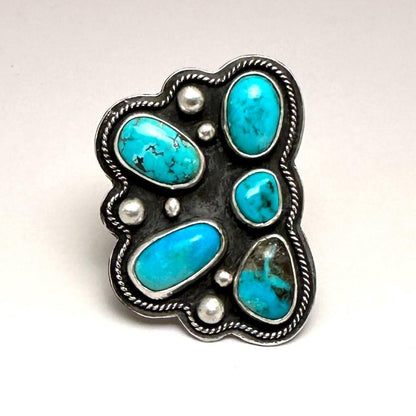 Sleeping Beauty Turquoise and Sterling Silver Butterfly Ring