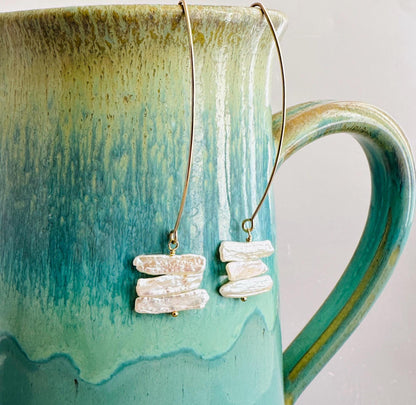 Big Bend 14K Gold Fill and White Biwa Pearl Earrings