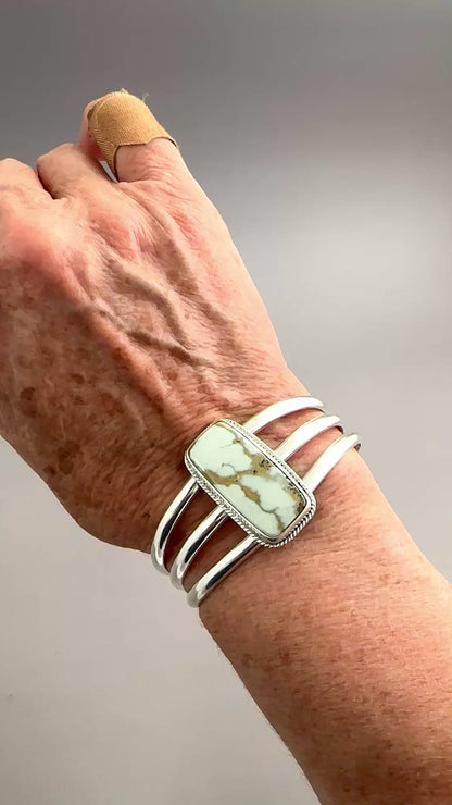 Emerald Basin Variscite & Sterling Silver Cuff, Size 6 3/8"