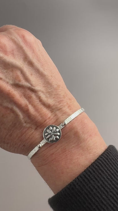 Dainty Sterling Silver Cuff Bracelet, Size 6.25"